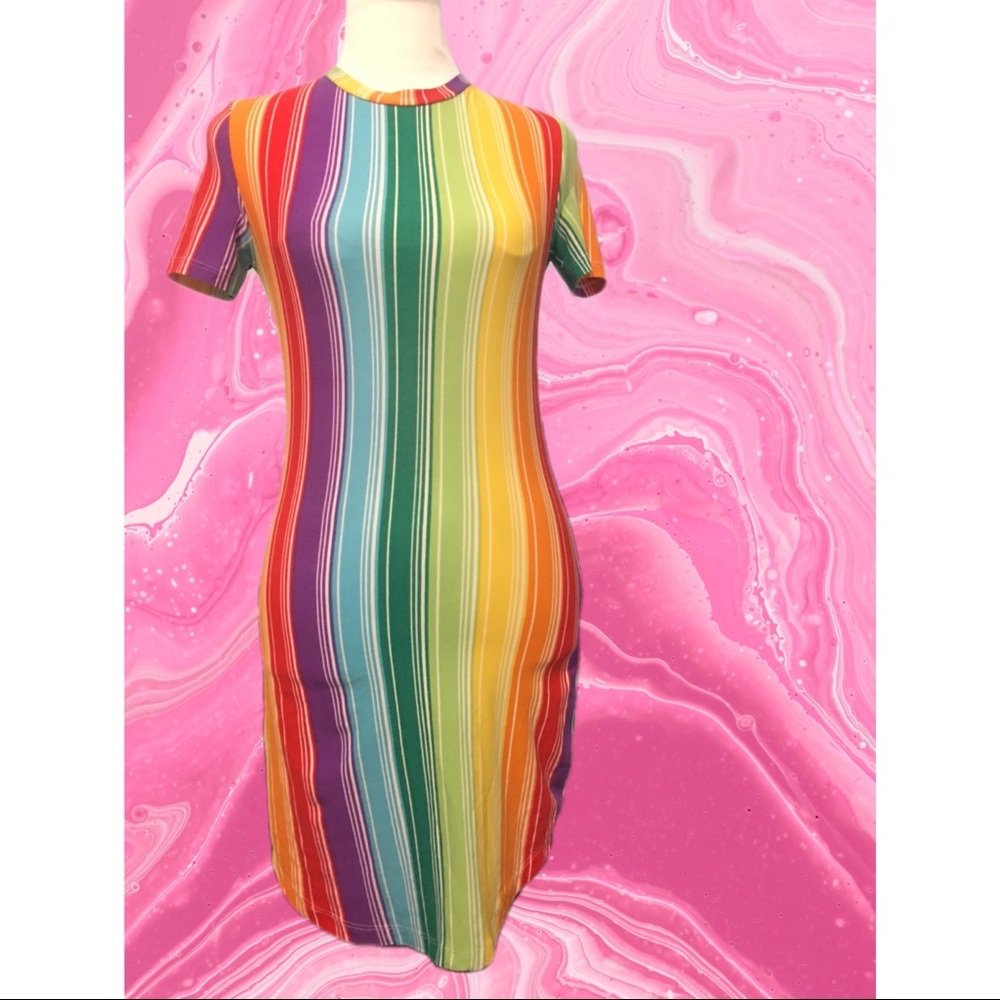 Rainbow Body Con Dress / Sun Dress